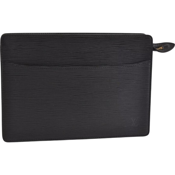 322224BW (L3) Louis Vuitton Clutch Bag Pochette Homme Black Epi Leather - Picture 1 of 9